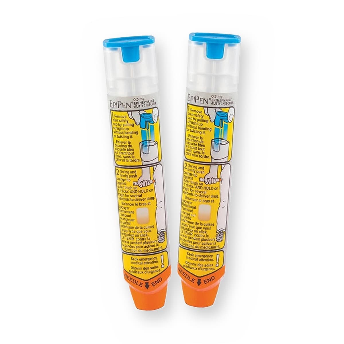 EpiPen 2-pack: two 0.3 mg epinephrine auto-injectors with bilingual Canadian labelling